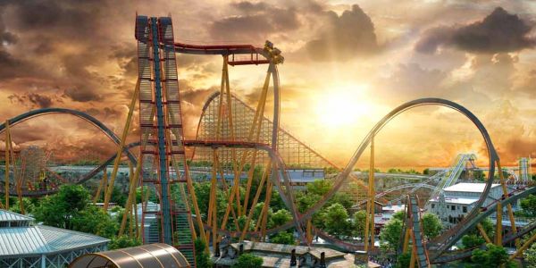 Amusement park with large rollercoasters in San Antonio, TX near La Calera