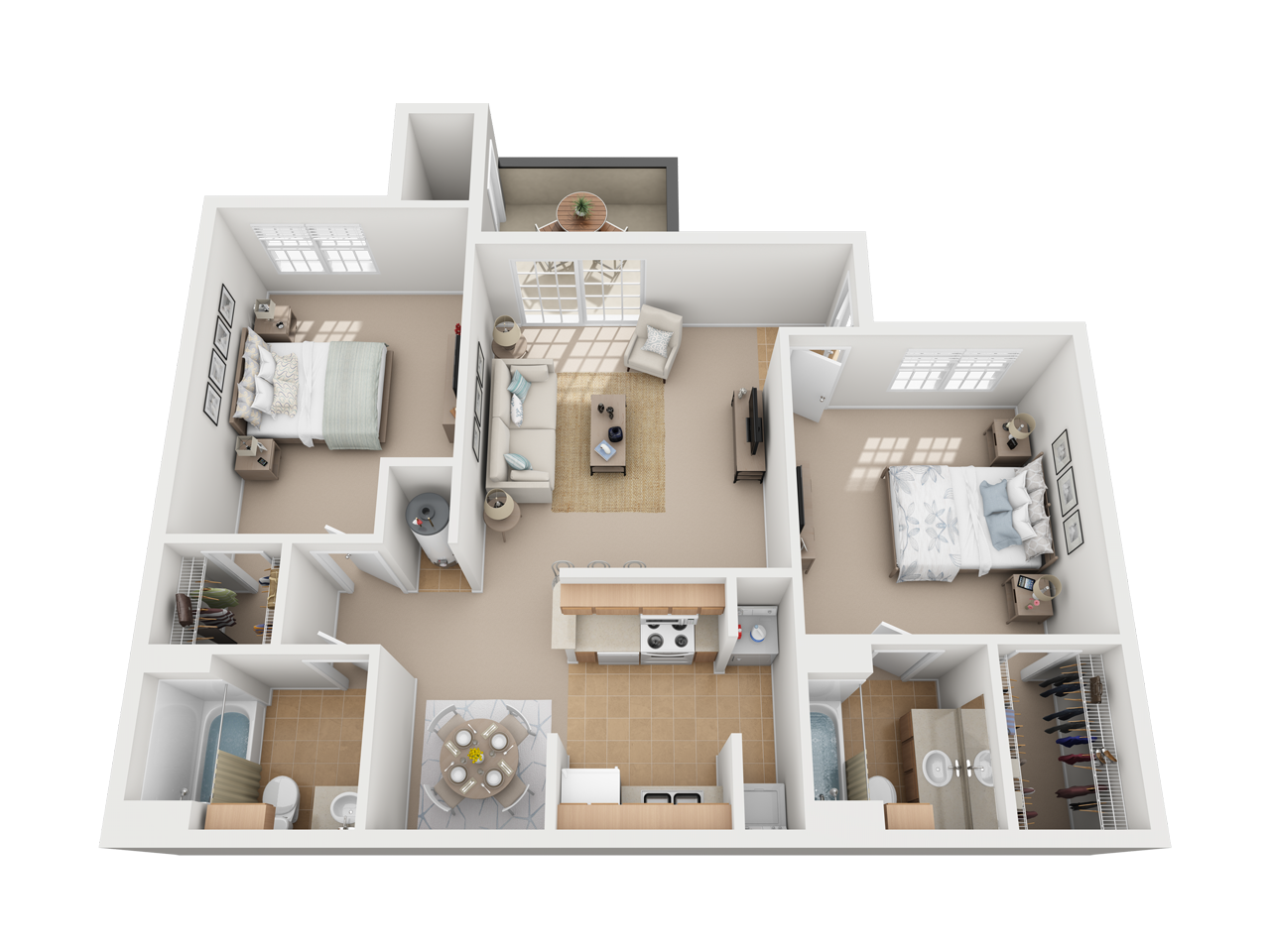 La Calera two bedroom apartment floor plan
