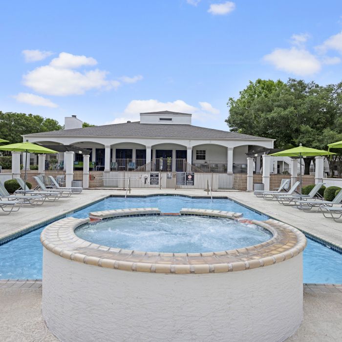 La Calera pool amenity with waterfall and hot tub