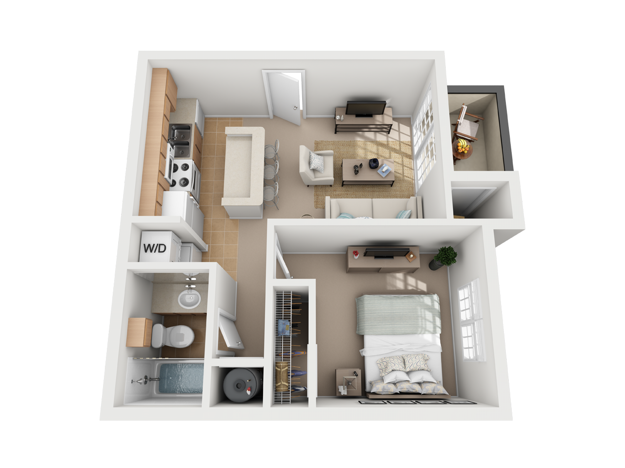 La Calera one bedroom apartment floor plan