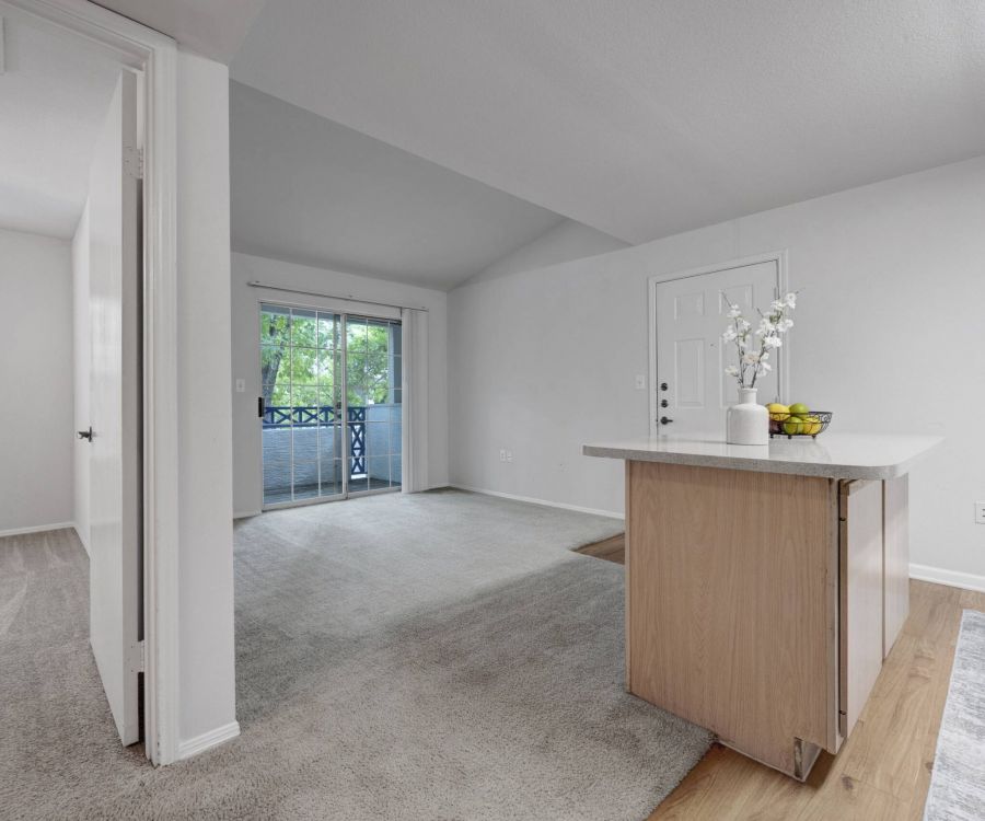 La Calera open floor plan apartment with view of kitchen and living area
